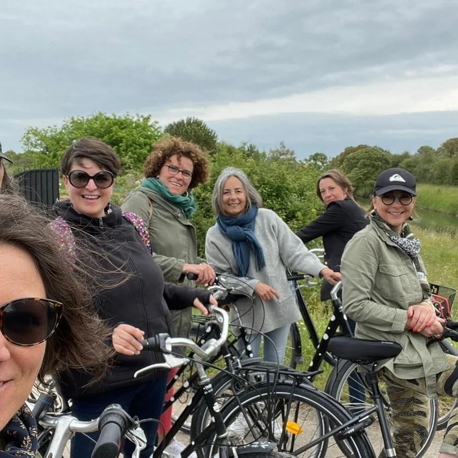 balade en vélo pour l'équipe des permanentes de Par'Temps