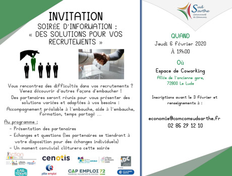 Soirée d'échanges avec les entrepreneurs en quête de RH au Lude